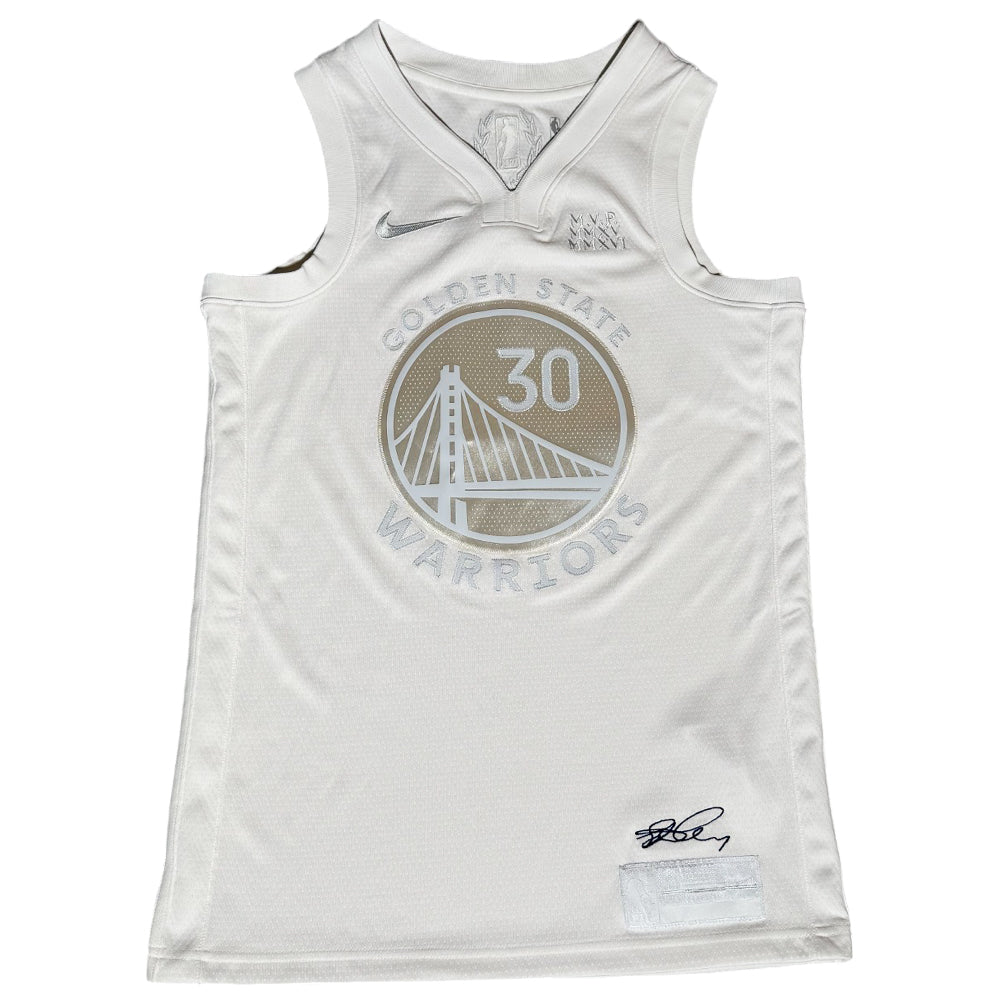 NIKE Golden State Warriors Steph Curry MVP White Jersey Size Small LHQ525