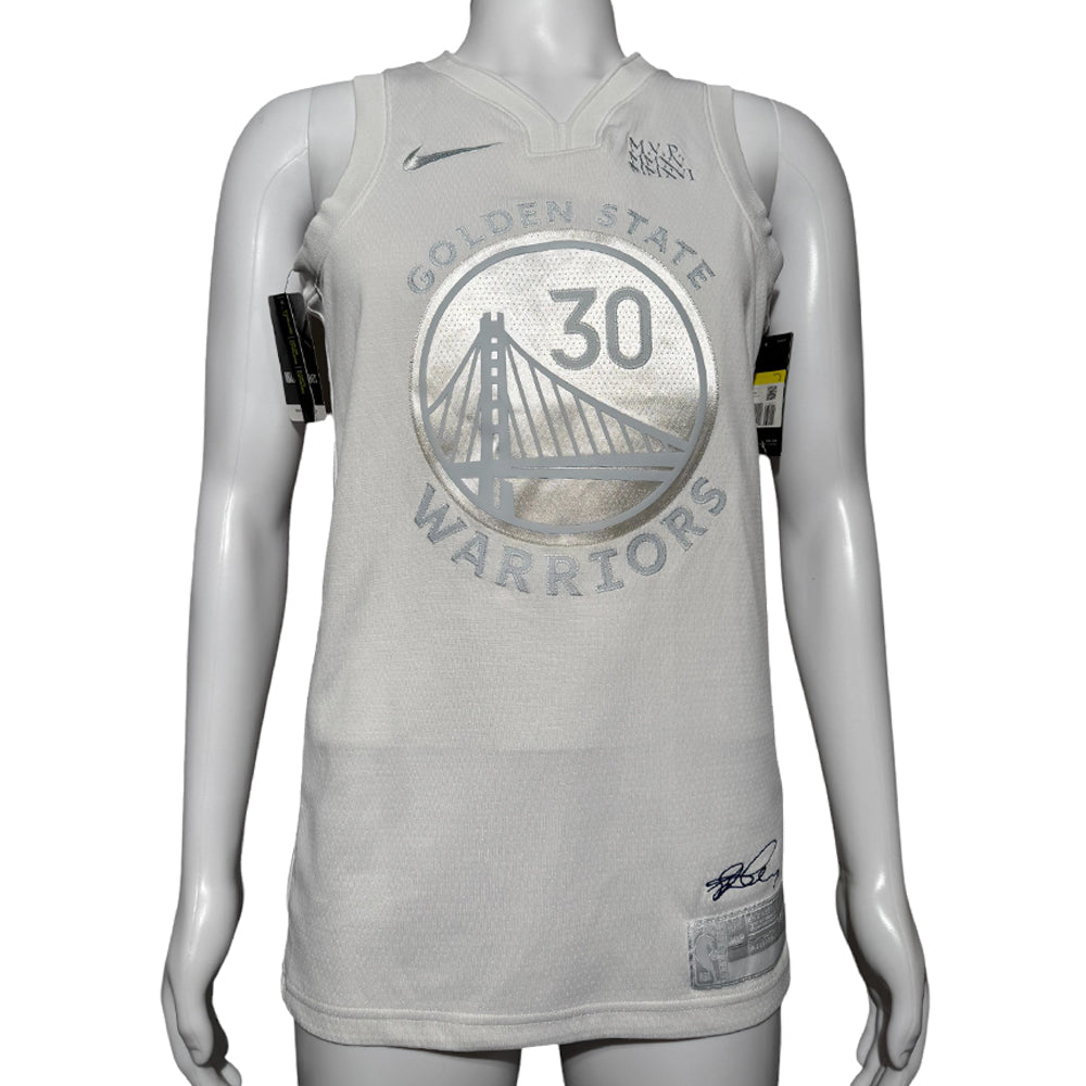 NIKE Golden State Warriors Steph Curry MVP White Jersey Size Small LHQ525