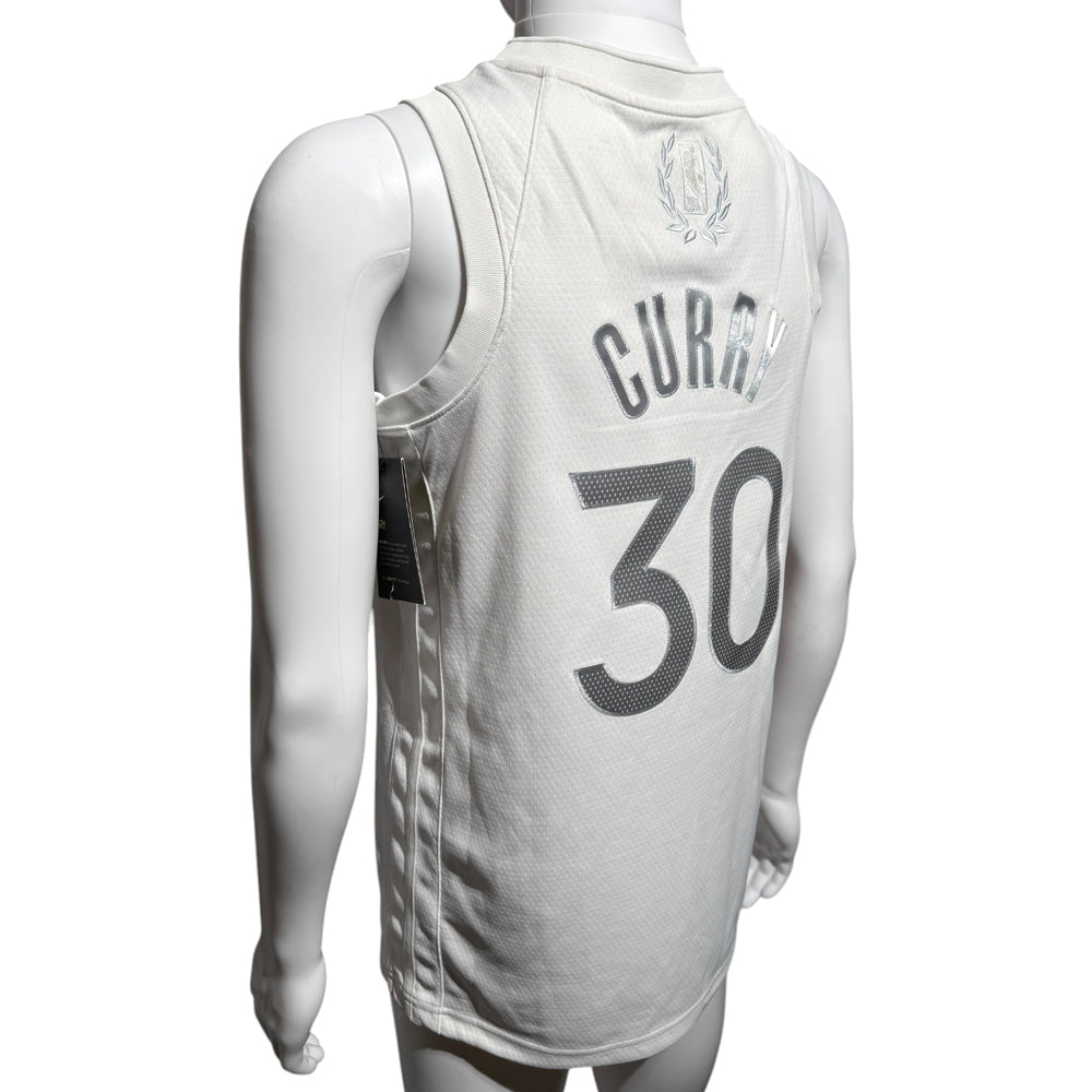 NIKE Golden State Warriors Steph Curry MVP White Jersey Size Small LHQ525