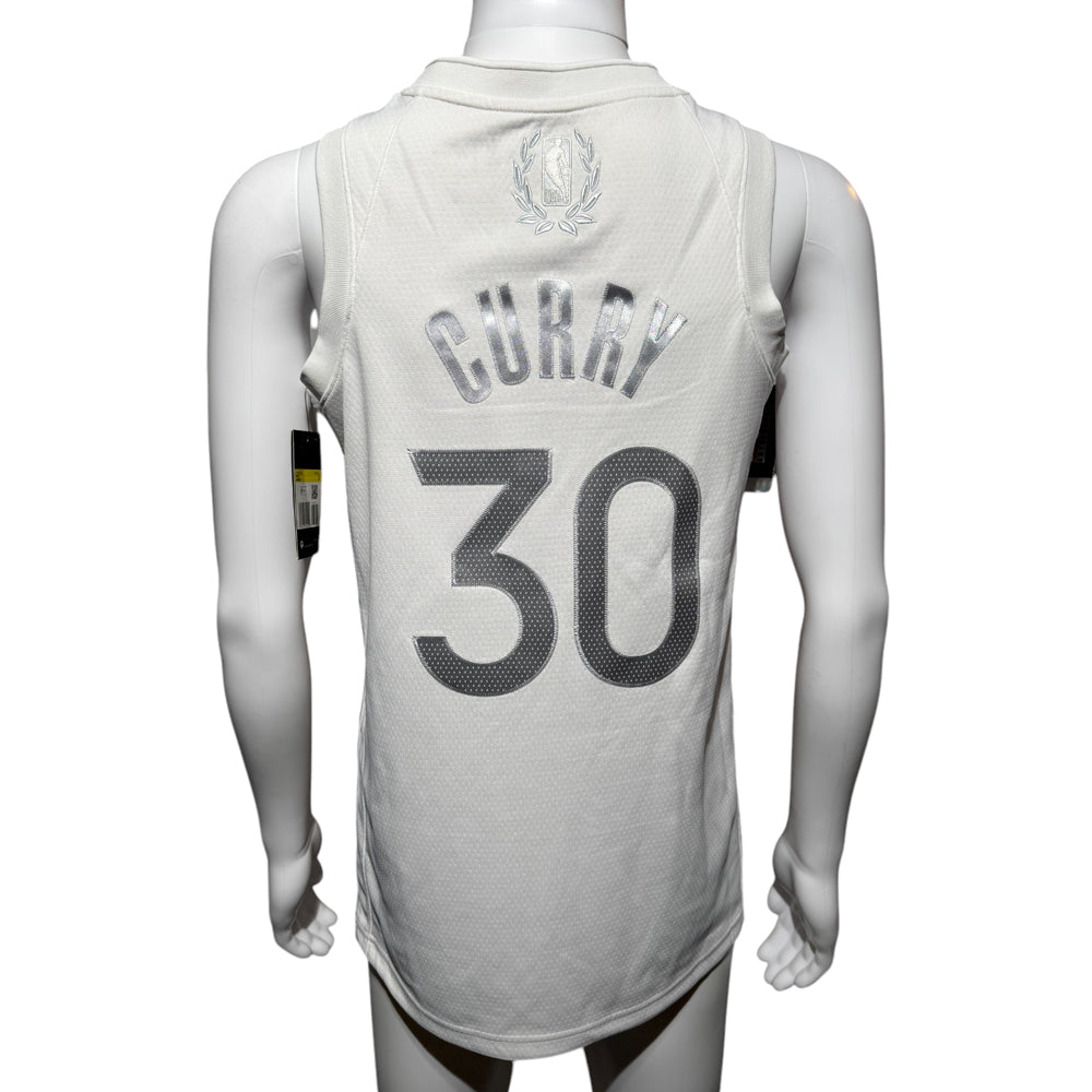 NIKE Golden State Warriors Steph Curry MVP White Jersey Size Small LHQ525