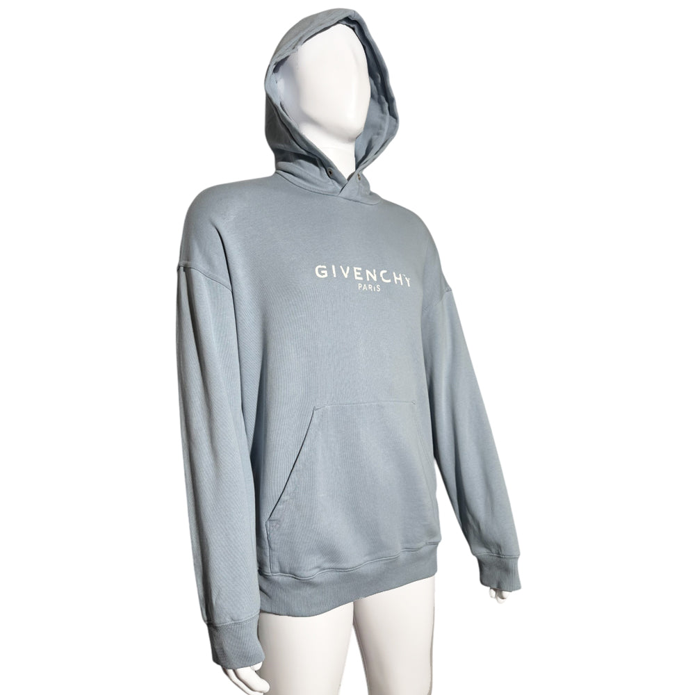 GIVENCHY Blue Distressed Hoodie Size Medium LHQ526