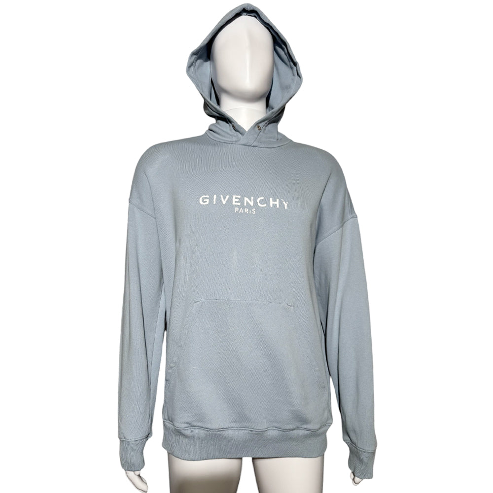 GIVENCHY Blue Distressed Hoodie Size Medium LHQ526