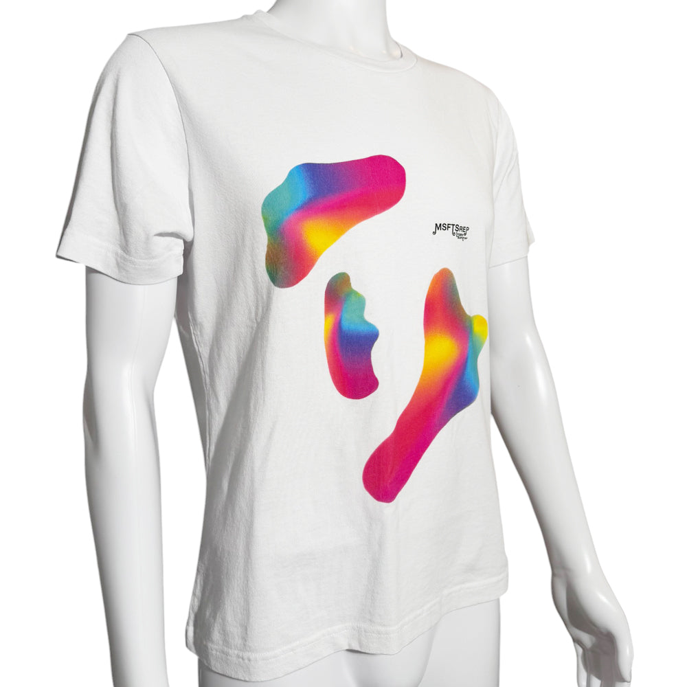 MSFTSrep Abstract White T-Shirt Size Small LHQ531