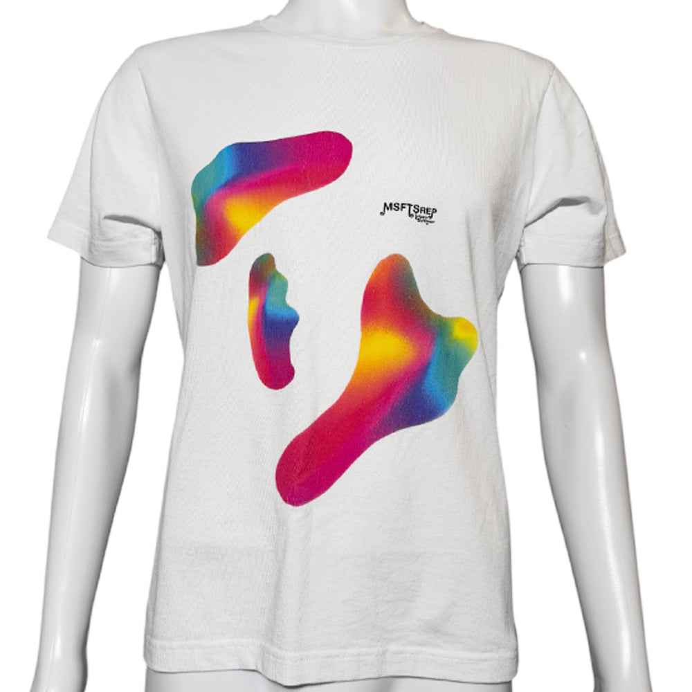 MSFTSrep Abstract White T-Shirt Size Small LHQ531