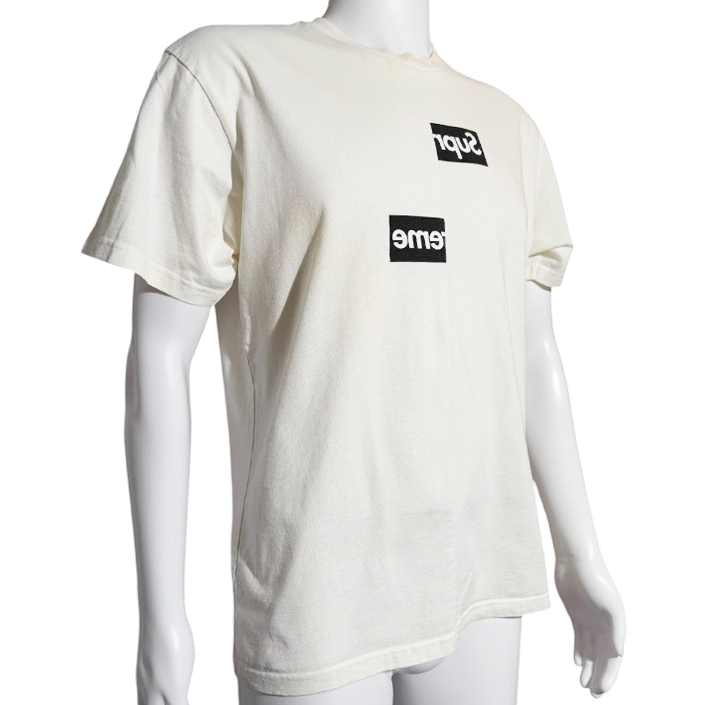 SUPREME x COMME des GARCONS White T-Shirt Size Medium LHQ533