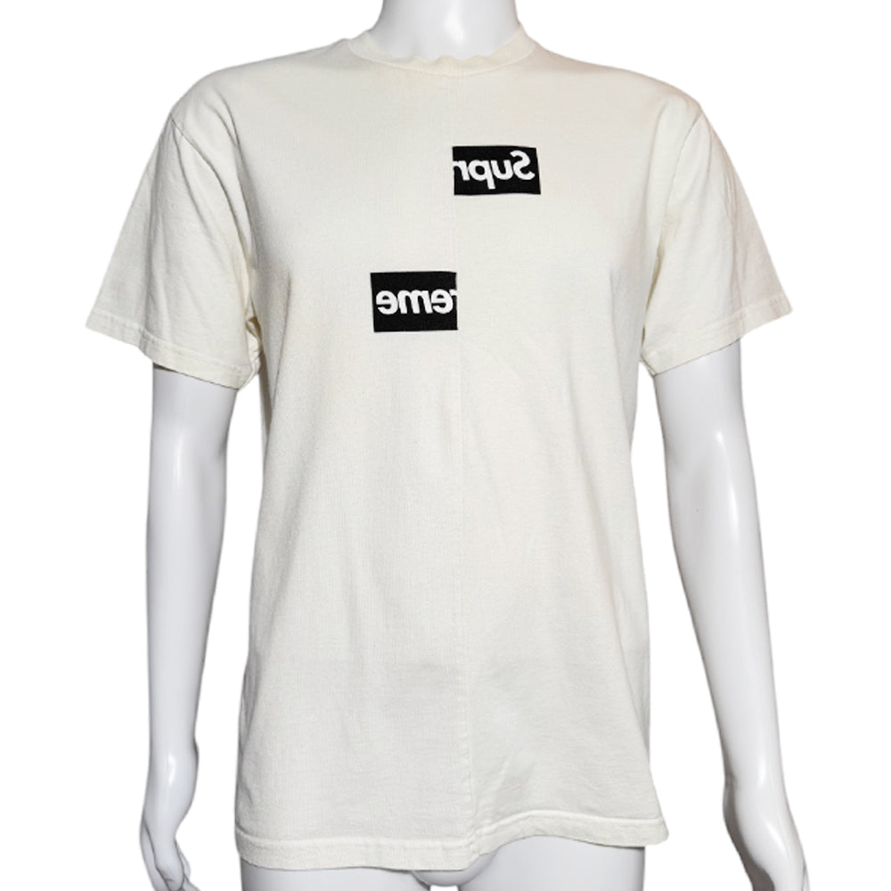 SUPREME x COMME des GARCONS White T-Shirt Size Medium LHQ533