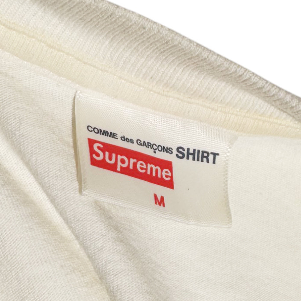 SUPREME x COMME des GARCONS White T-Shirt Size Medium LHQ533
