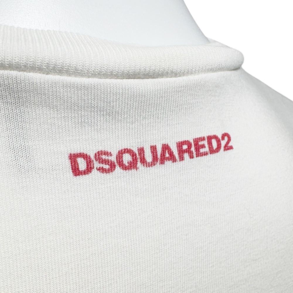 DSquared2 Tri-Logo White T-Shirt Size Medium LHQ537