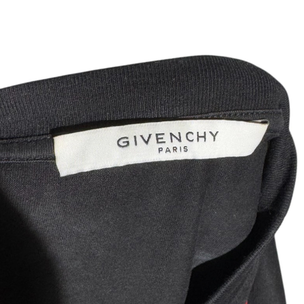 GIVENCHY Distressed Star Neckline Black T-Shirt Size Small LHQ539
