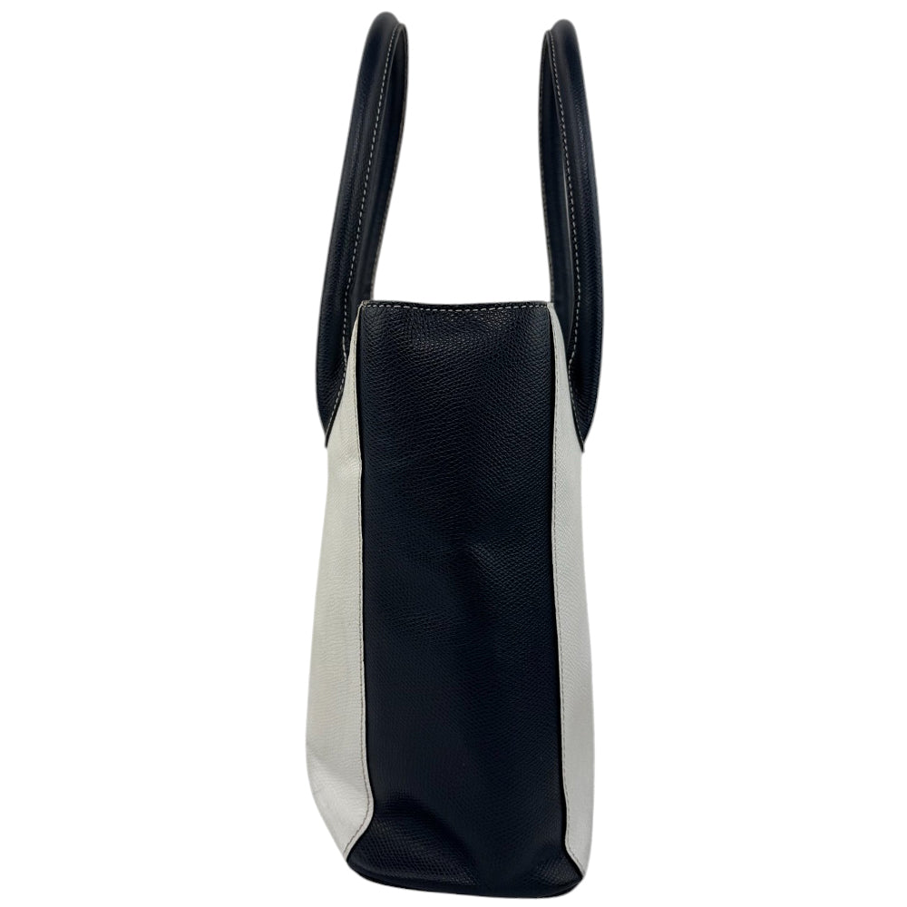 CELINE White and Navy Tote Handbag LHQ541