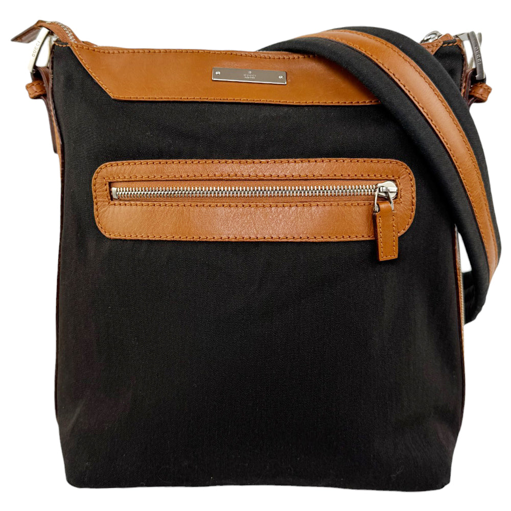 GUCCI Black Canvas Crossbody Shoulder Bag LHQ542