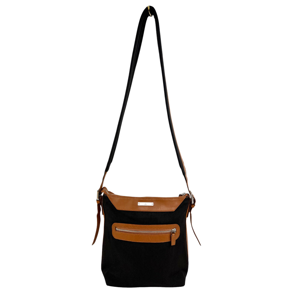 GUCCI Black Canvas Crossbody Shoulder Bag LHQ542