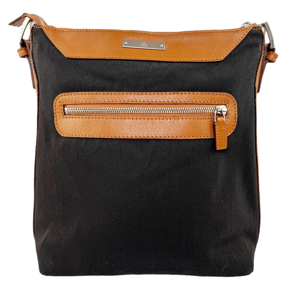 GUCCI Black Canvas Crossbody Shoulder Bag LHQ542