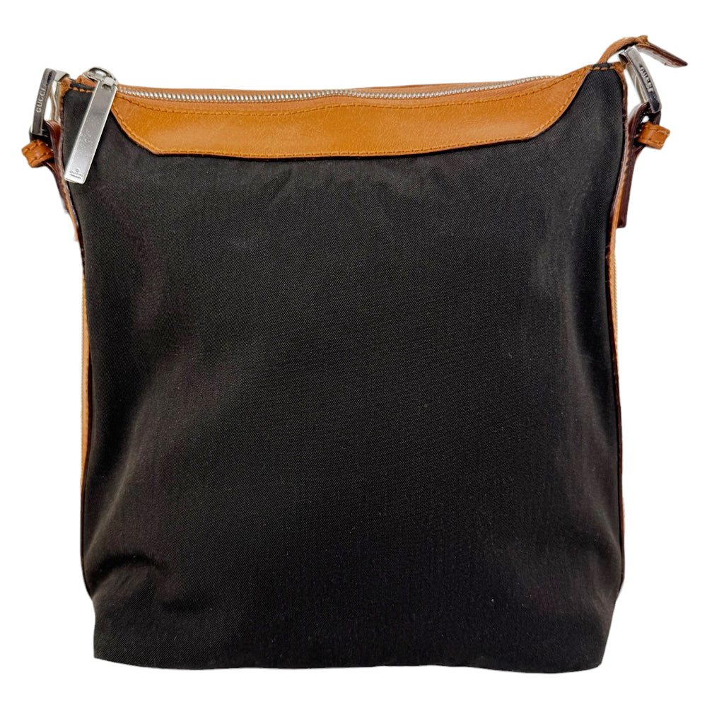 GUCCI Black Canvas Crossbody Shoulder Bag LHQ542