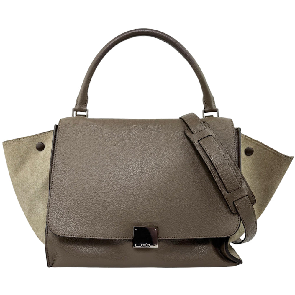 CELINE Trapeze Brown 2 Way Shoulder Handbag LHQ543