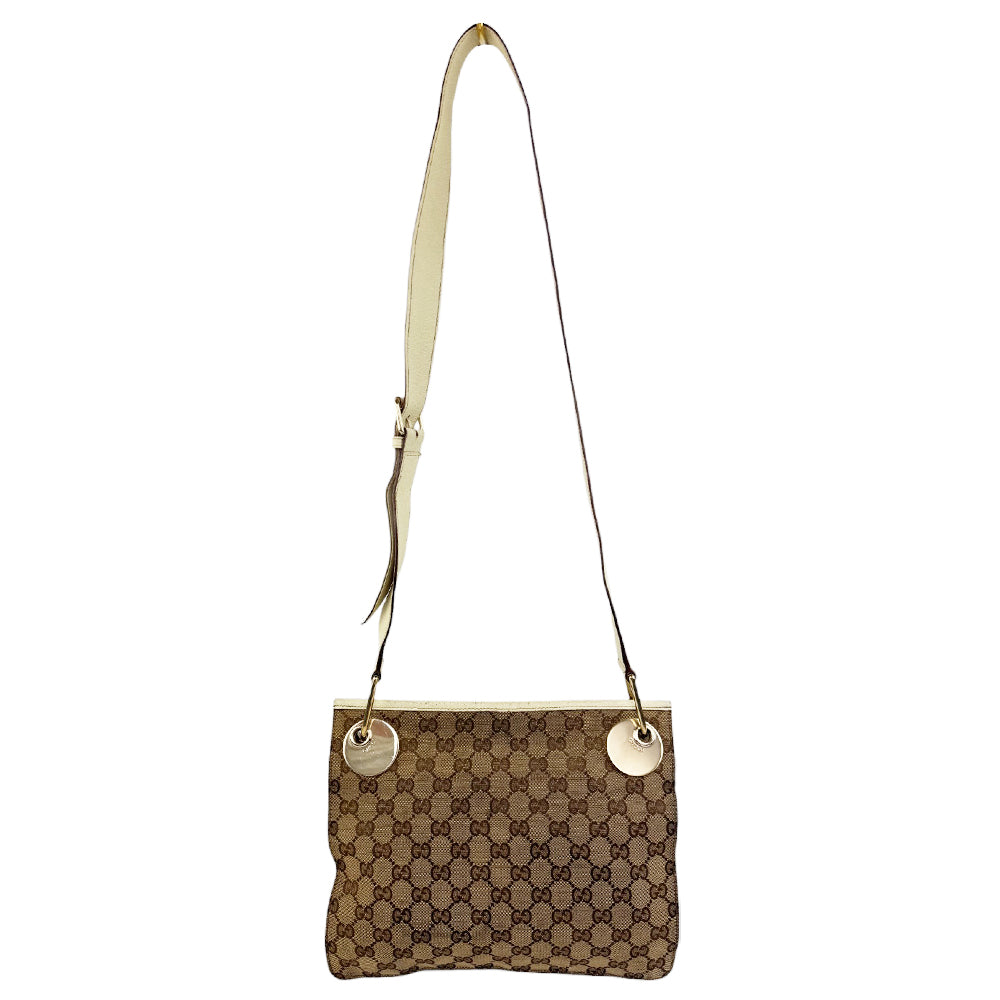 GUCCI GG Brown Canvas Shoulder Crossbody Bag LHQ544