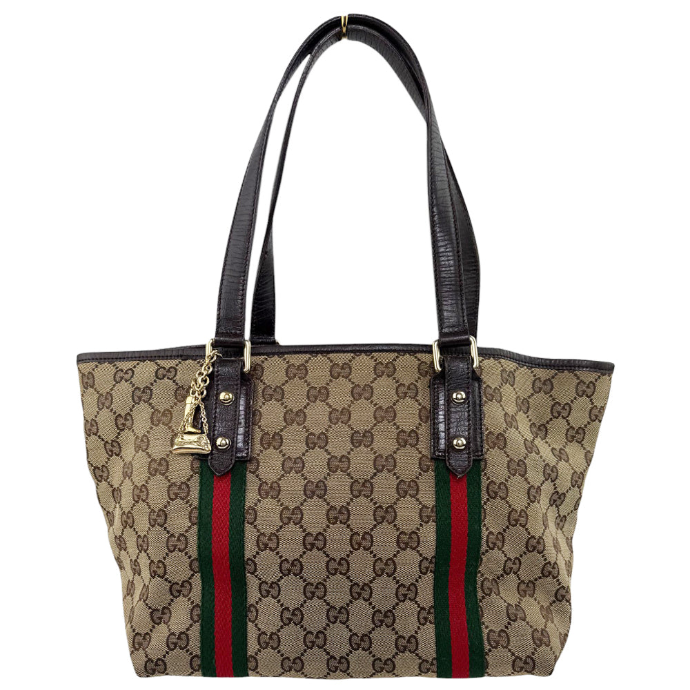 GUCCI GG Canvas Tote Shelly Shoulder Bag LHQ546