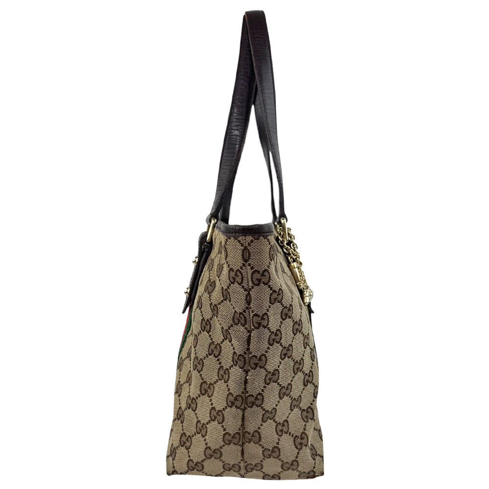 GUCCI GG Canvas Tote Shelly Shoulder Bag LHQ546