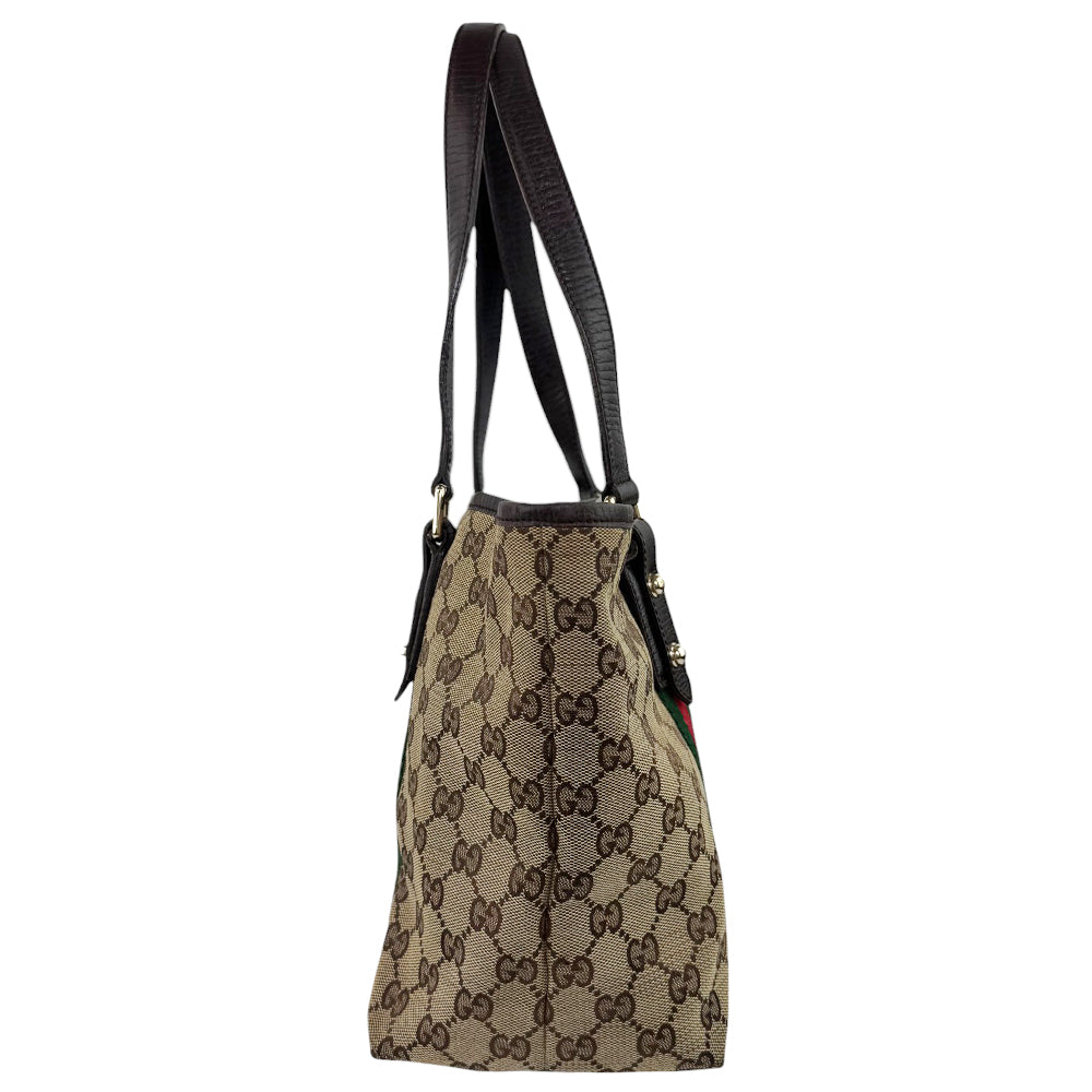 GUCCI GG Canvas Tote Shelly Shoulder Bag LHQ546