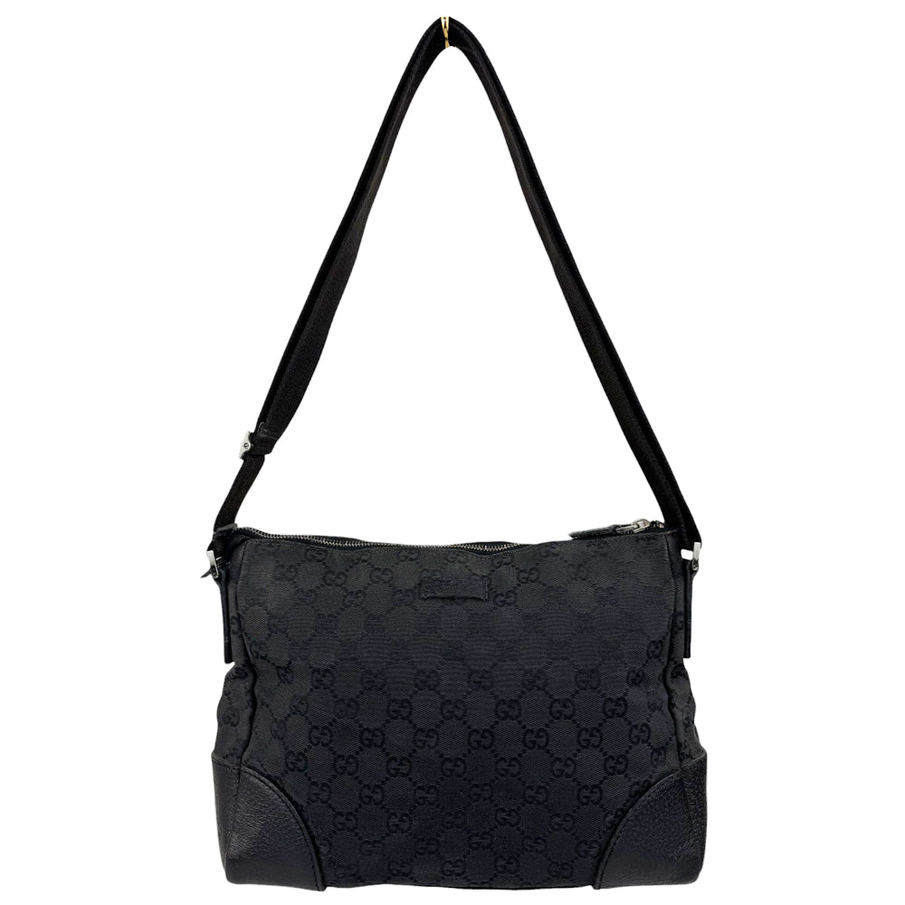 GUCCI GG Black Canvas Shoulder Crossbody Bag LHQ549