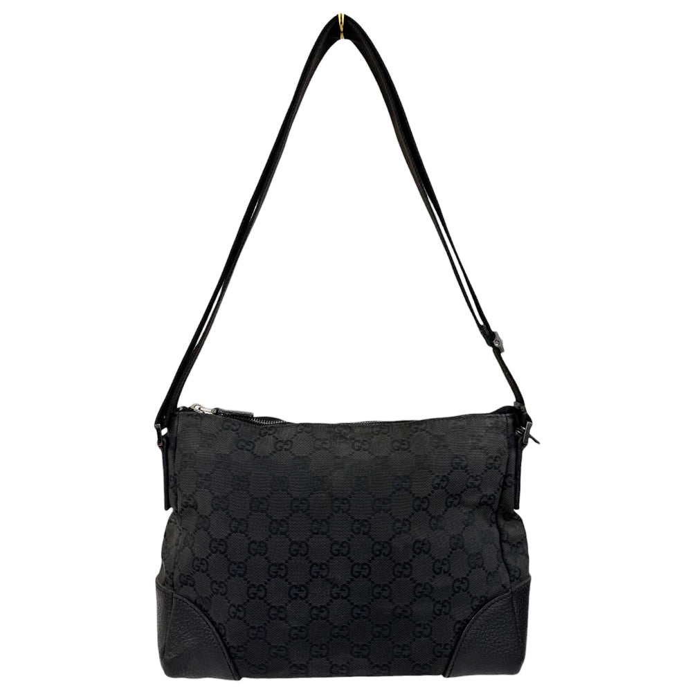 GUCCI GG Black Canvas Shoulder Crossbody Bag LHQ549