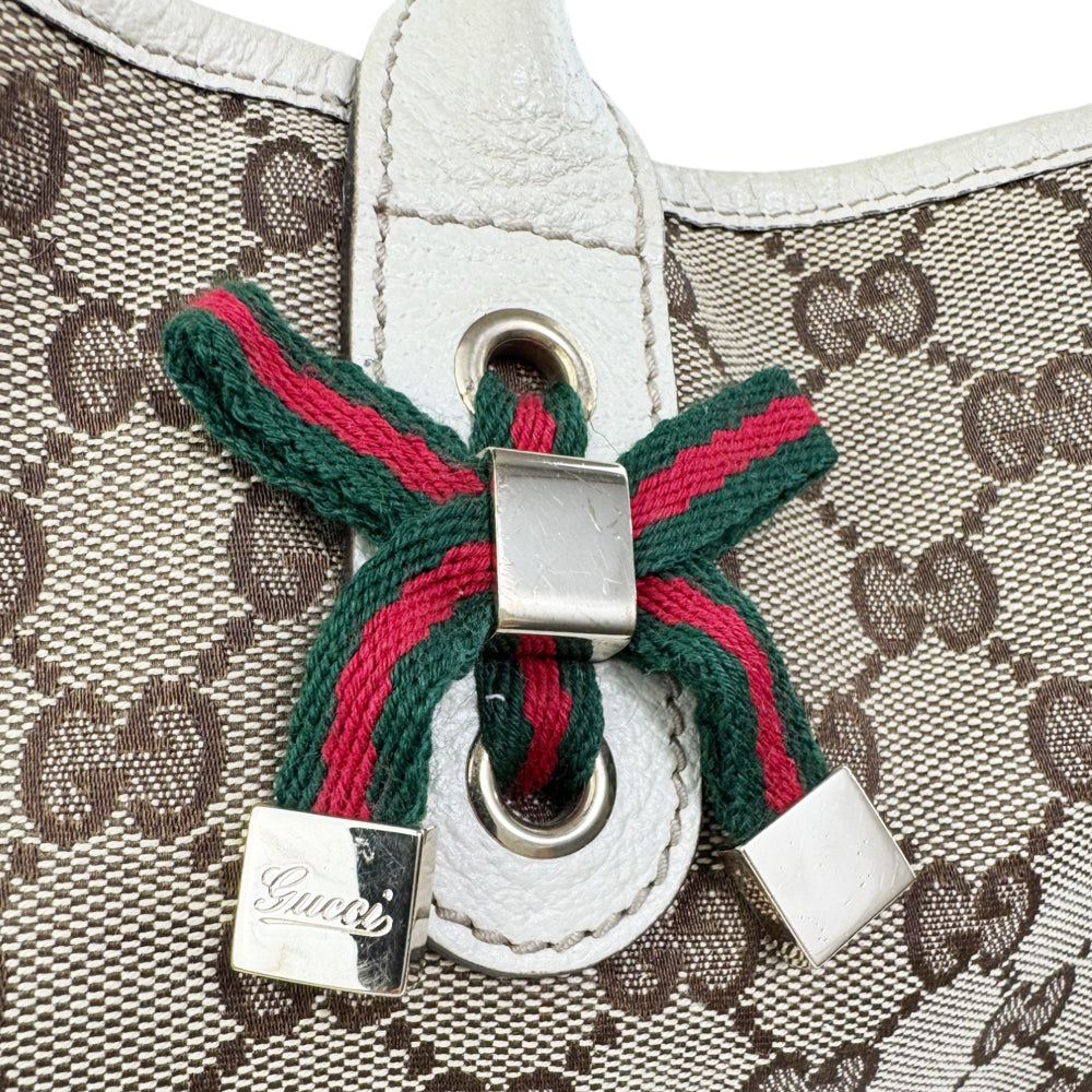 GUCCI GG Princy Brown Canvas Shoulder Tote Bag LHQ550