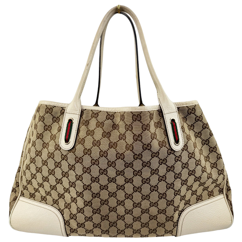 GUCCI GG Princy Brown Canvas Shoulder Tote Bag LHQ550