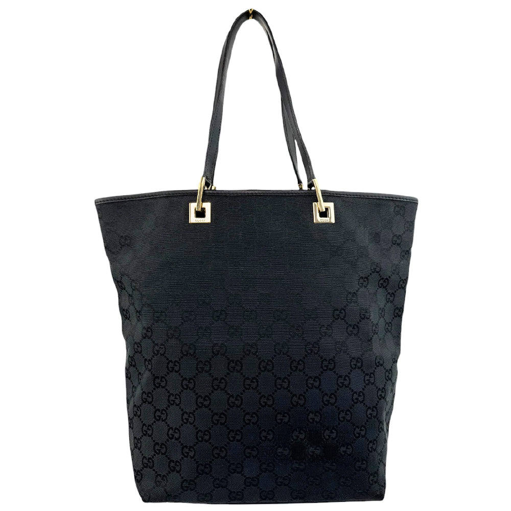 GUCCI GG Black Canvas Tote Shoulder Bag LHQ552