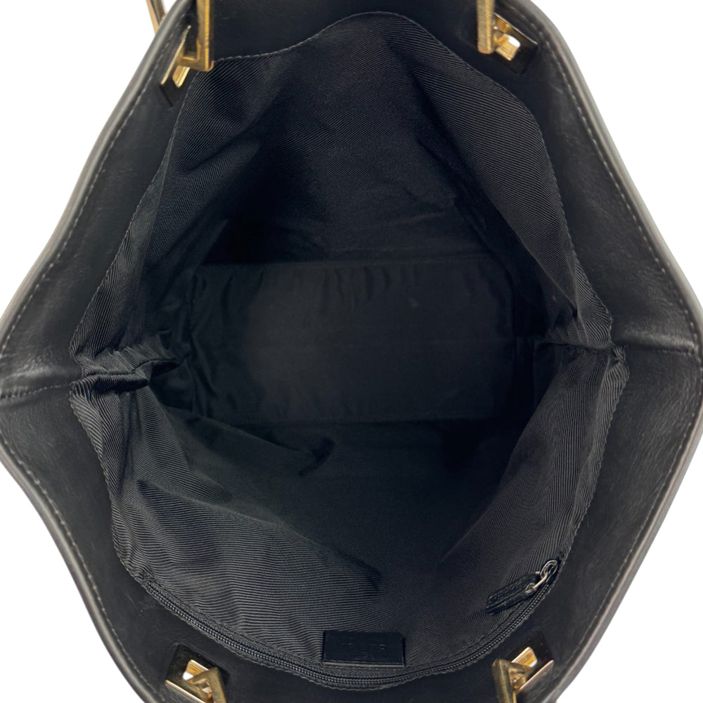 GUCCI GG Black Canvas Tote Shoulder Bag LHQ552