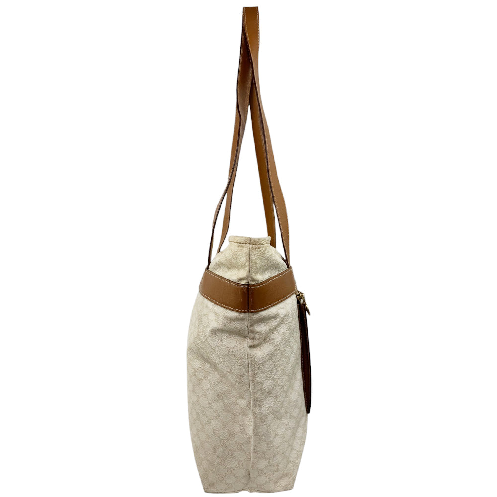 CELINE Macadam Cream Tote Shoulder Bag LHQ554