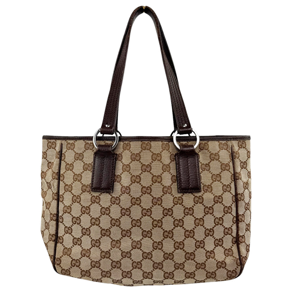 GUCCI GG Brown Canvas Shoulder Tote Bag LHQ556