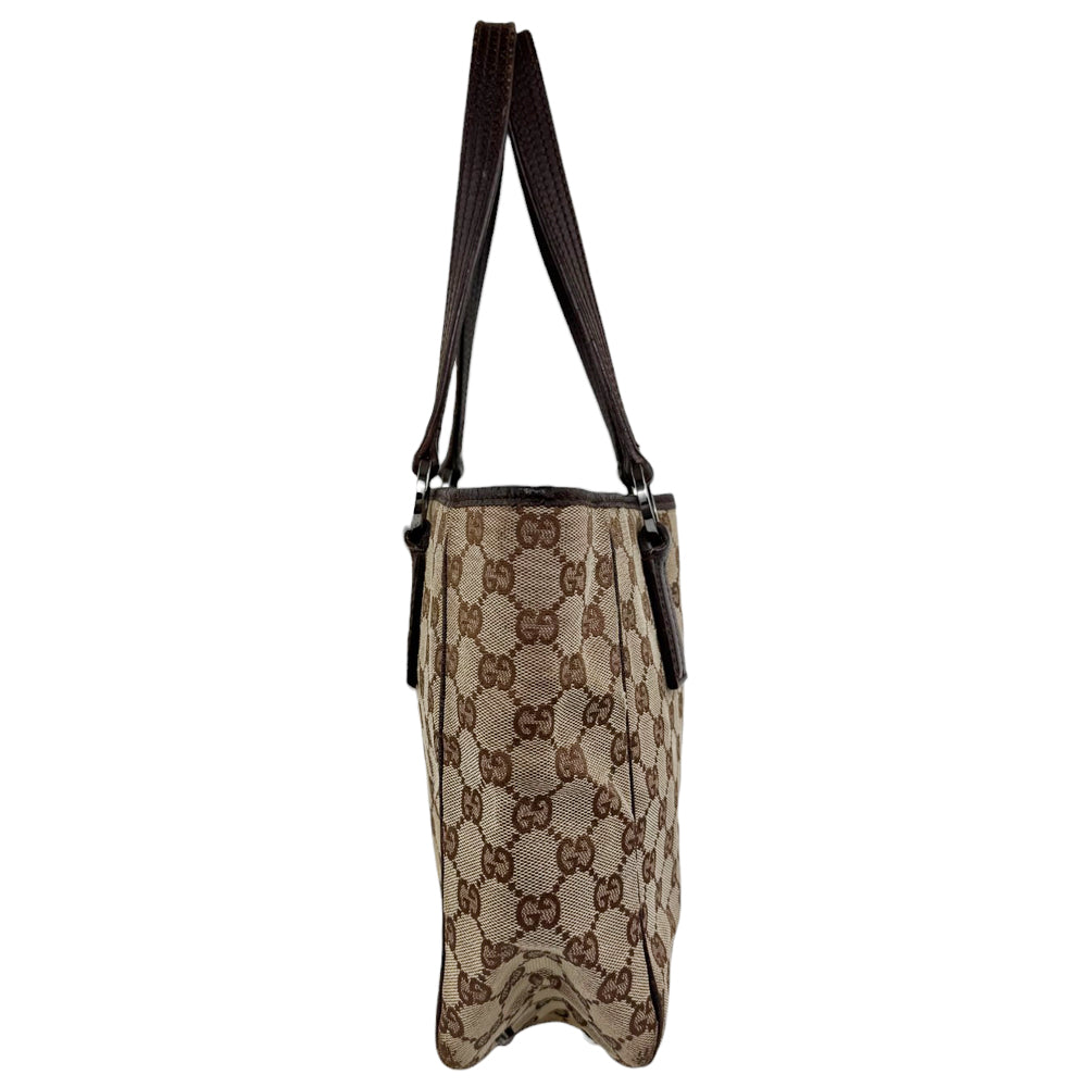 GUCCI GG Brown Canvas Shoulder Tote Bag LHQ556