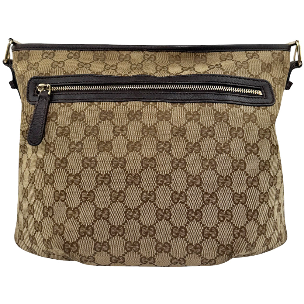 GUCCI GG Brown Canvas Crossbody Shoulder Bag LHQ558