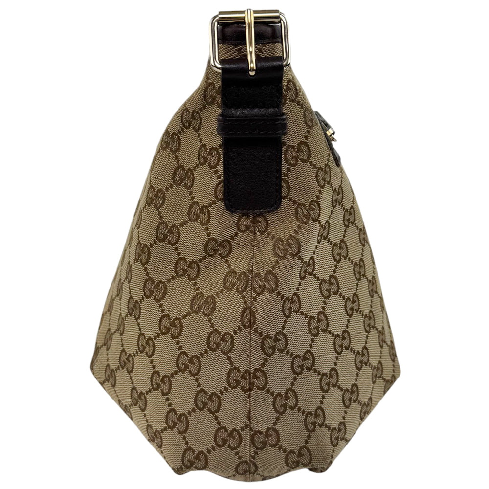 GUCCI GG Brown Canvas Crossbody Shoulder Bag LHQ558