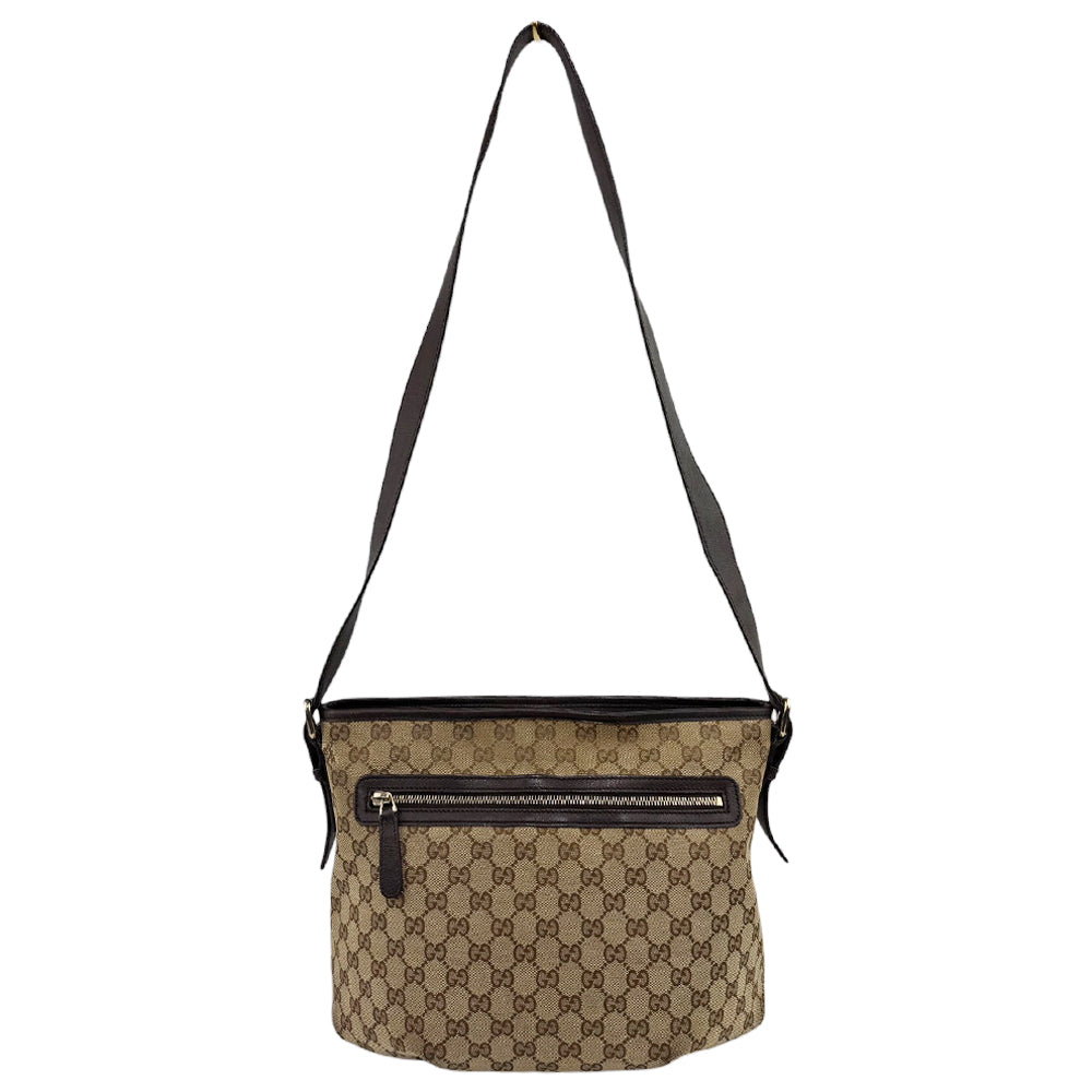 GUCCI GG Brown Canvas Crossbody Shoulder Bag LHQ558