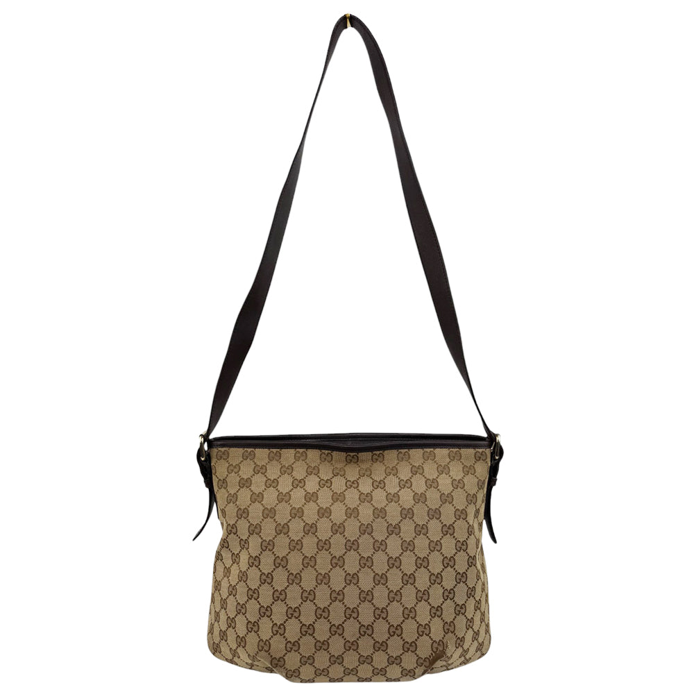 GUCCI GG Brown Canvas Crossbody Shoulder Bag LHQ558