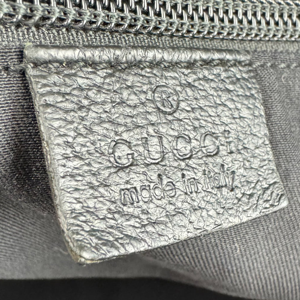 GUCCI GG Black Canvas Shelly Tote Shoulder Bag LHQ560