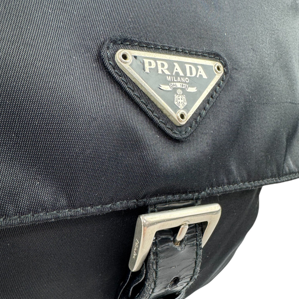 PRADA Black Nylon Shoulder Crossbody Bag LHQ563