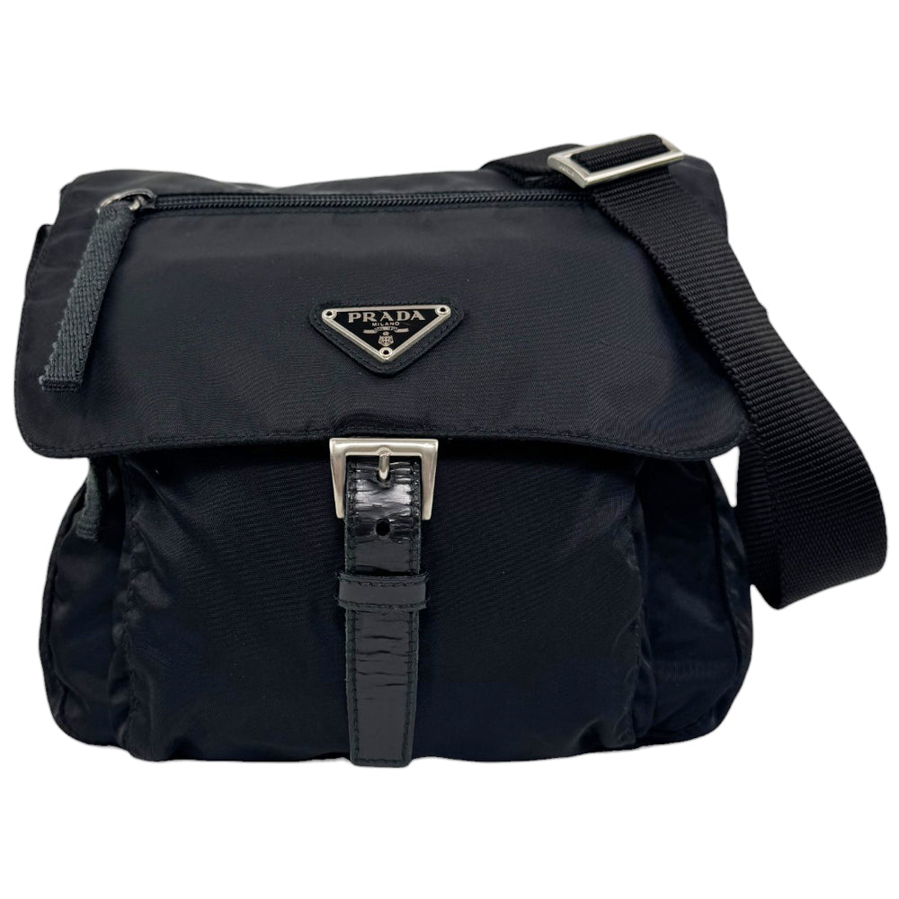 PRADA Black Nylon Shoulder Crossbody Bag LHQ563