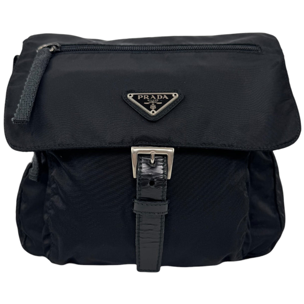PRADA Black Nylon Shoulder Crossbody Bag LHQ563