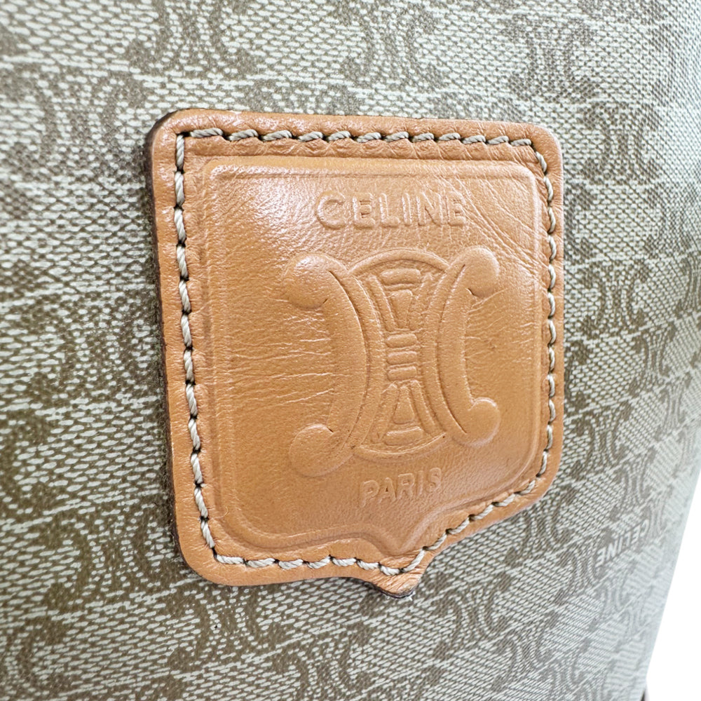 CELINE Macadam Brown Sac Seau Drawstring Shoulder Bag LHQ564