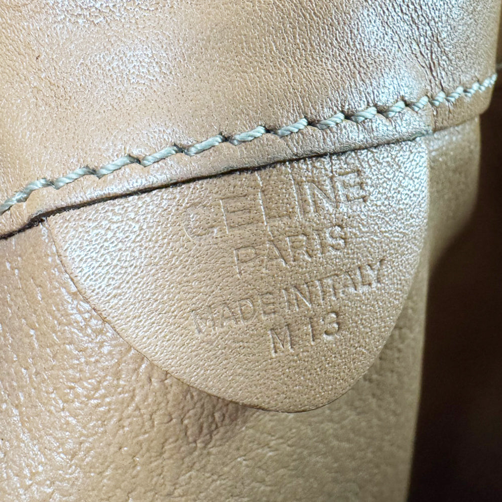 CELINE Macadam Brown Sac Seau Drawstring Shoulder Bag LHQ564