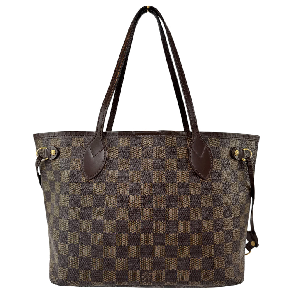 LOUIS VUITTON Neverfull PM Damier Ebene Tote Shoulder Bag LHQ566