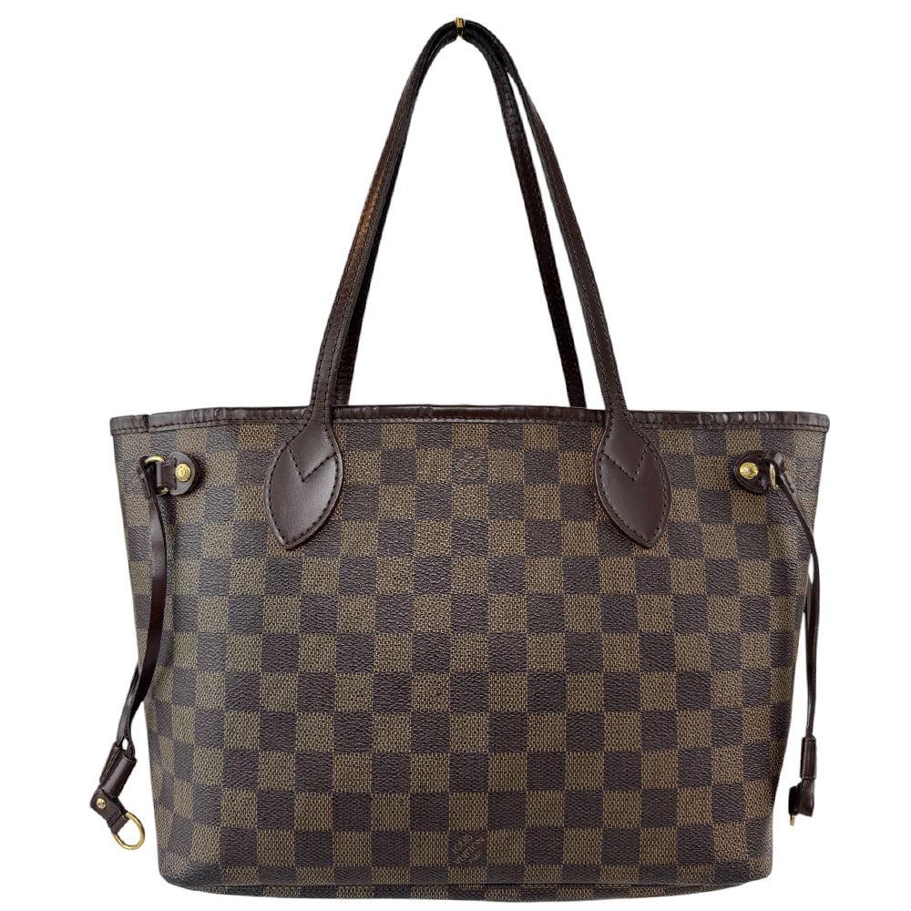 LOUIS VUITTON Neverfull PM Damier Ebene Tote Shoulder Bag LHQ566