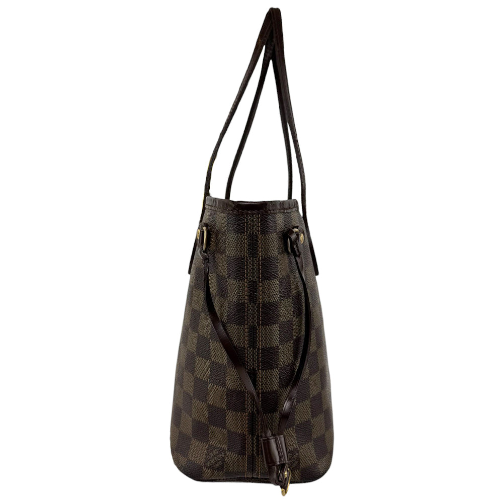 LOUIS VUITTON Neverfull PM Damier Ebene Tote Shoulder Bag LHQ566