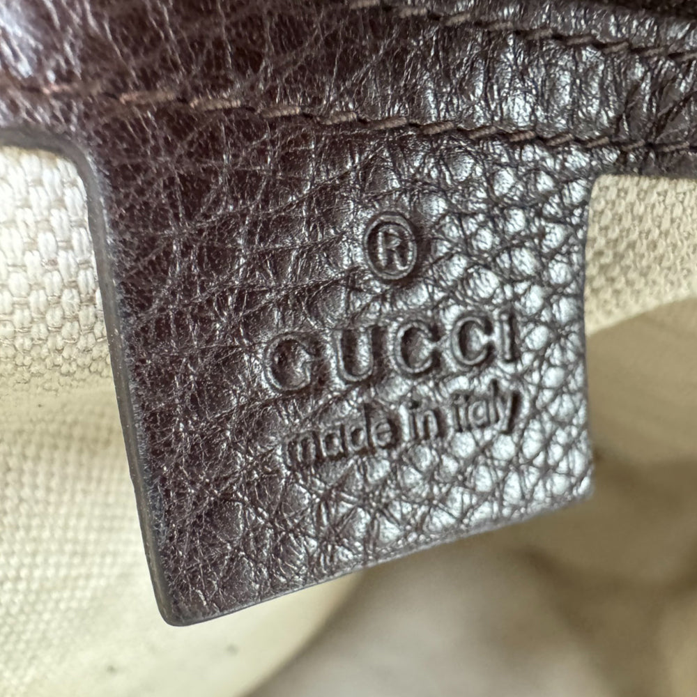 GUCCI GG Brown Canvas Hobo Shoulder Bag LHQ568