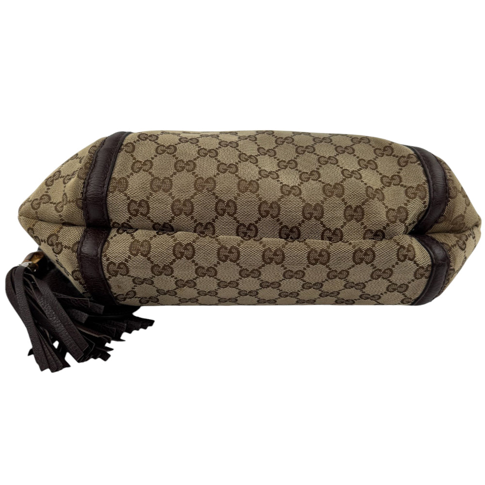 GUCCI GG Brown Canvas Hobo Shoulder Bag LHQ568