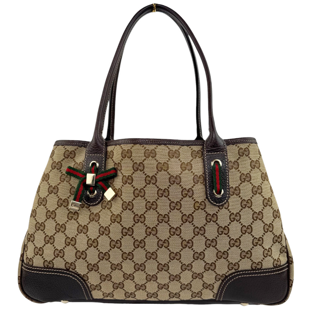 GUCCI GG Princy Brown Canvas Shoulder Tote Bag LHQ569