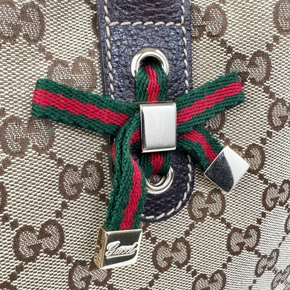 GUCCI GG Princy Brown Canvas Shoulder Tote Bag LHQ569