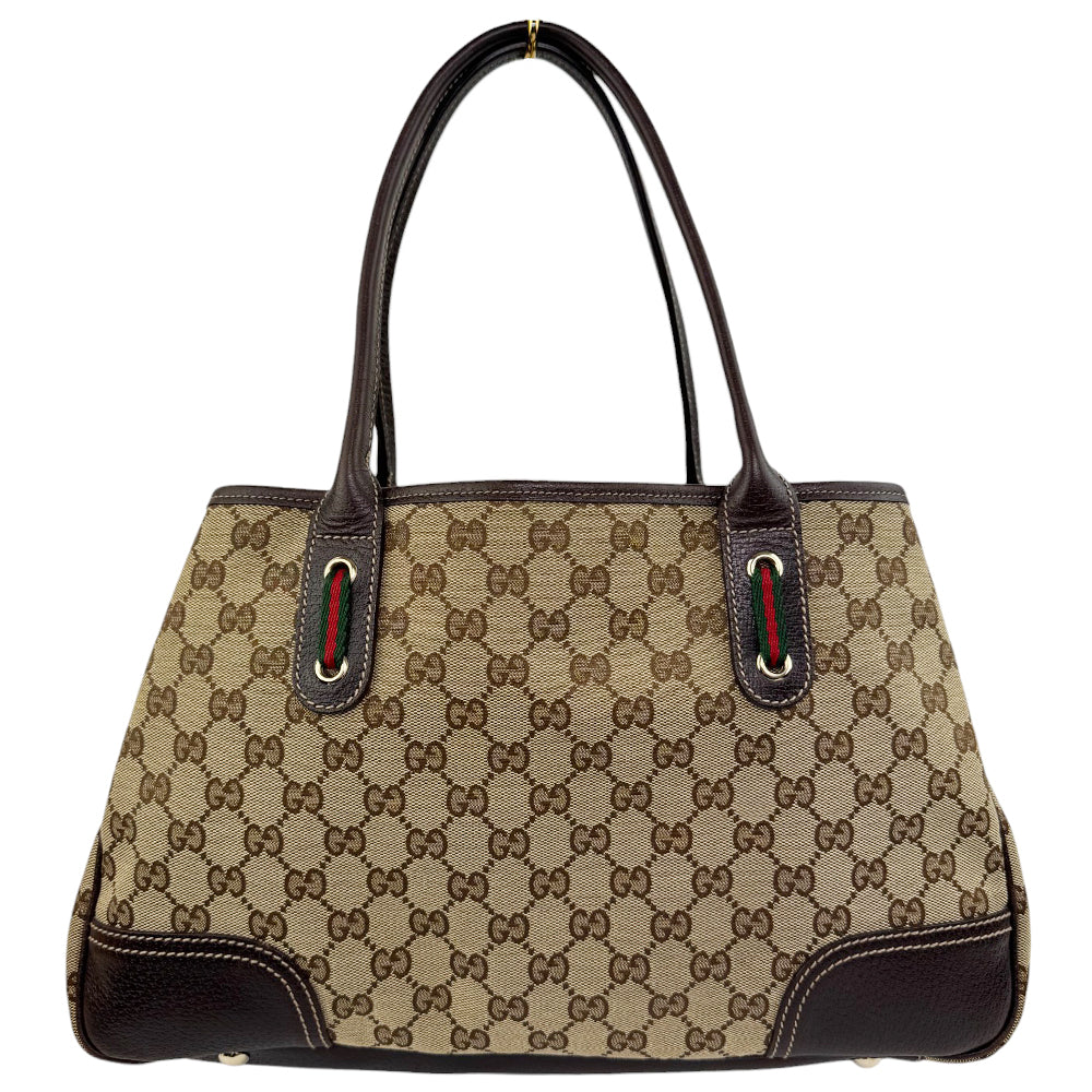 GUCCI GG Princy Brown Canvas Shoulder Tote Bag LHQ569